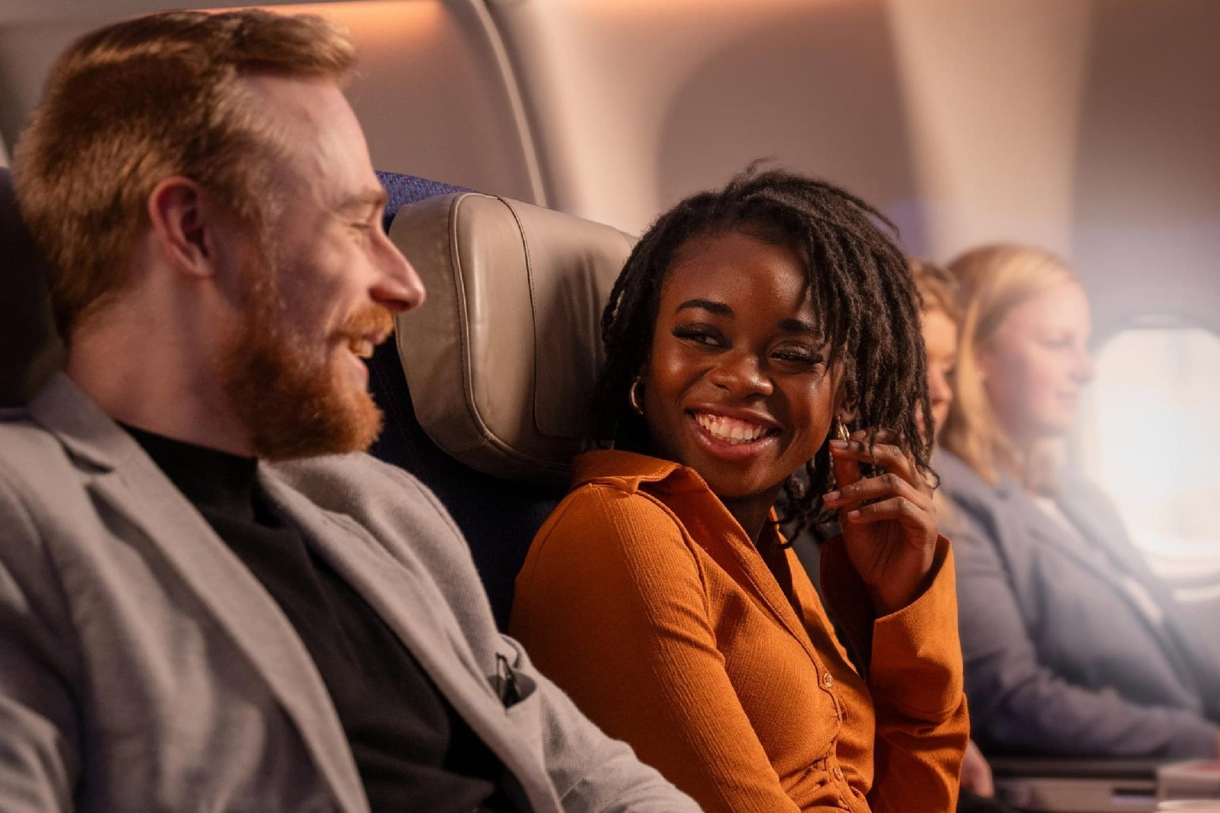 Economy cabin — passenger in seat